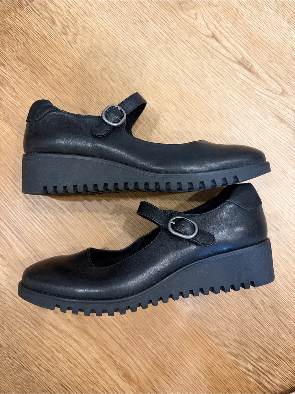 Comfortiva Black Mary Jane Wedge